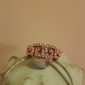 18k rose gold plated vertical and horizontal ring